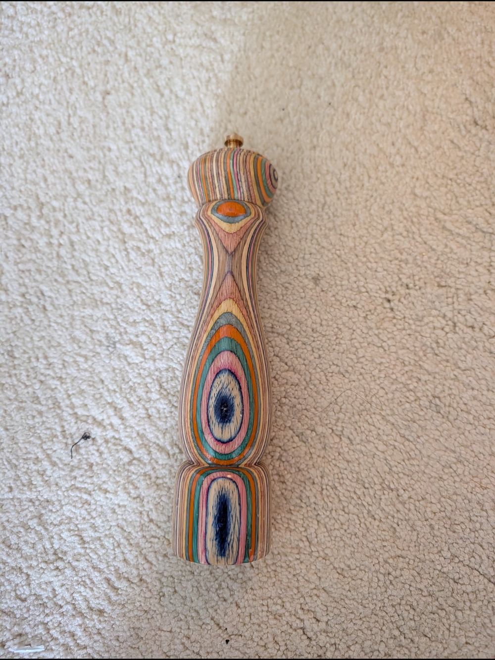 Mr. Dudley Multicolor Layered Wood Hand-Turned Pepper Mill